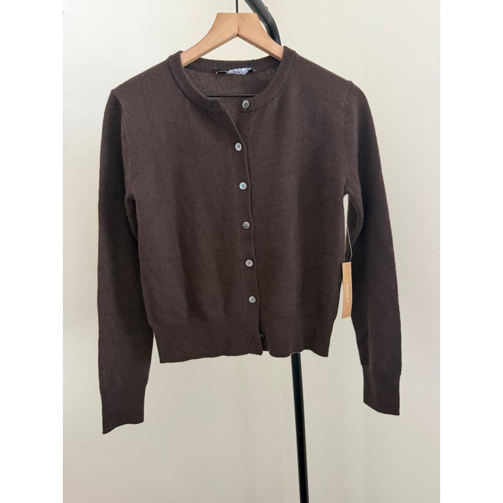 New NWT CAARA Finley brown Cashmere Cardigan Sz S - Picture 4 of 7